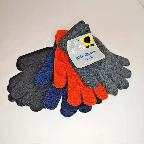 Old East Main Company Kids' Gloves 4 Pack Assorted Colors Winter Knit Warm Snow - Picture 2 of 7
